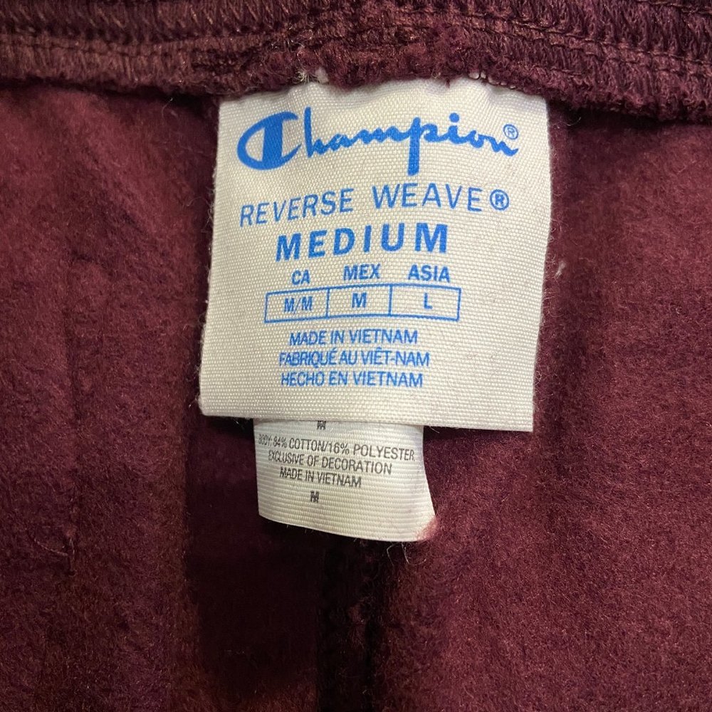 Champion Reverse Weave Sweatpants Wine Burgundy Mens Size Vintage NEW - Picture 9 of 9